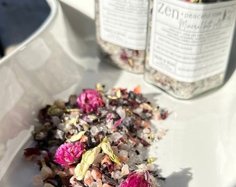 Zen Peaceful Rose Soaking Salts | Bath Salts | Calming and Relaxing | Mineral Bath Salts | Bath Tea Soak | Bath Tea Gift Sets