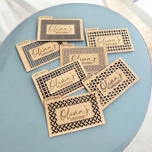 Intercalaires pour recettes en bois | Intercalaires de recettes personnalisés | Intercalaires pour cartes de recettes 4 x 6 | 3 x 5 intercalaires pour cartes de recettes | Intercalaires pour cartes de recettes en bois