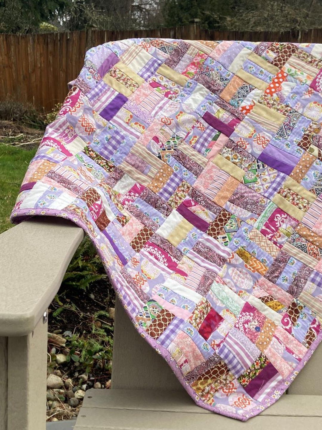 Jellybean Handmade Quilt for Sale | Scrappy Patchwork Quilt ...