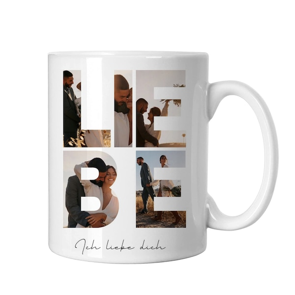 Personalisierte Tasse mit Foto, Fototasse mit Text, Maßgeschneiderte Kaffeetasse, Tasse selbst gestalten, individuelles Fotogeschenk Familie