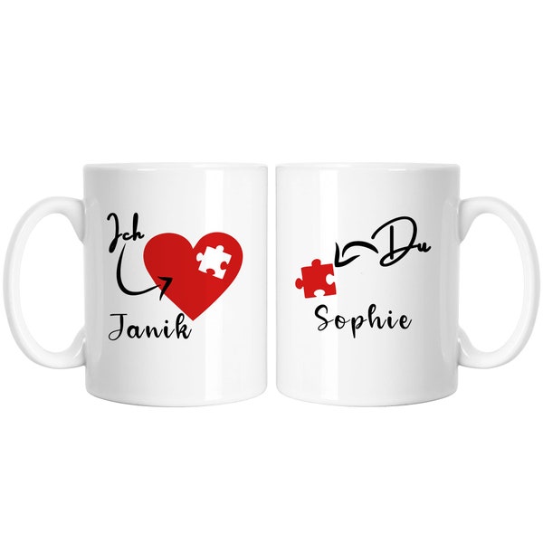 2 Stück Personalisierte Tasse als Geschenk für Paare zum Valentinstag