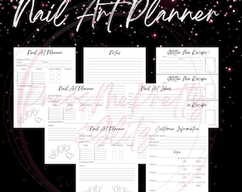 Nail Art Planner: Design & Customer Info Sheets (Digital Download)