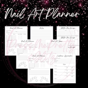 Nail Art Planner Nail Tech Planner Nail Design Planning Sheet Customer Info Sheet Nail Art Design Press On Planner Press On Nail Page