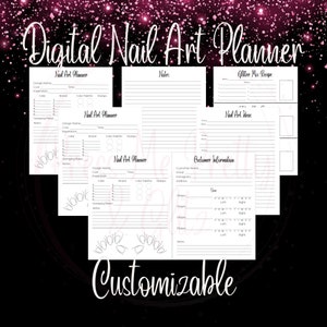 Digital Nail Art Planner Nail Tech Planning Sheet Nail Art Custom Nail Planning Template Custom Digital Nail Planner Press On Customer Sheet