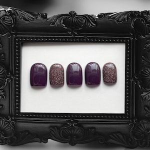 Purple Glitter Press On Nails, Handmade Luxury Manicure