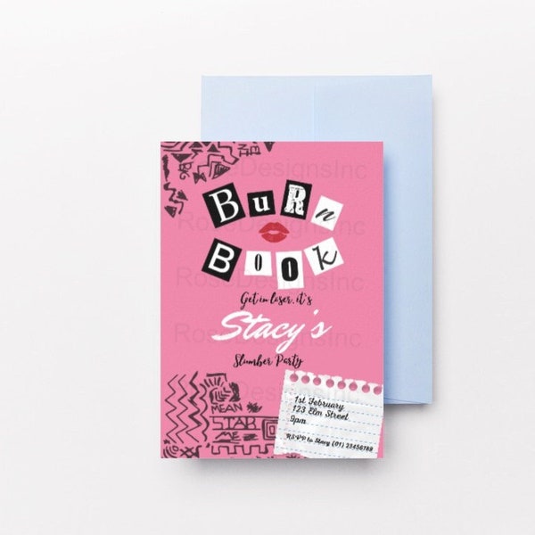 Editable Mean Girls Burn Book Invitation | Printable Digital Download