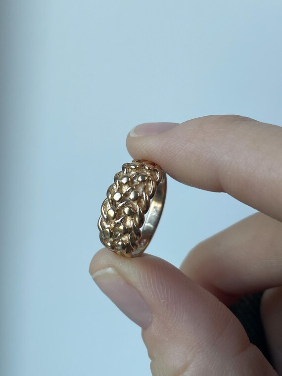 Vintage solid gold keeper ring - image 9