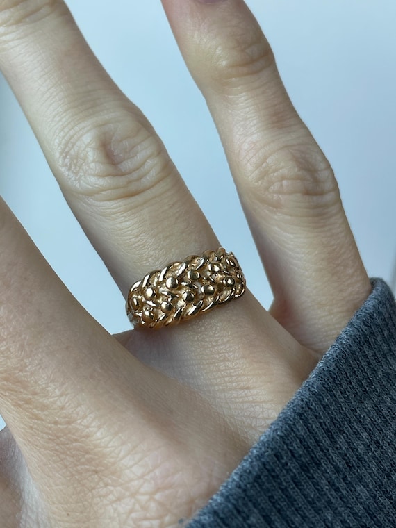 Vintage solid gold keeper ring - image 8
