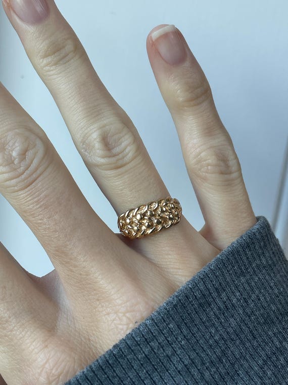 Vintage solid gold keeper ring - image 10