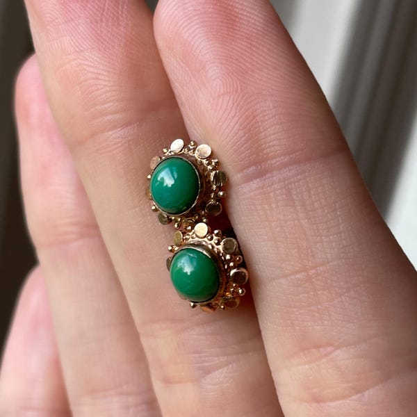 Vintage turquoise stud earrings on 9ct gold