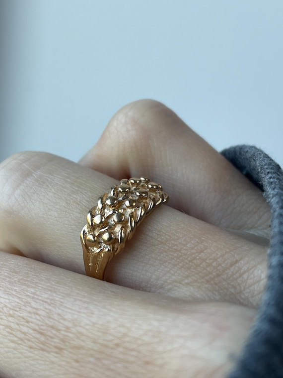 Vintage solid gold keeper ring - image 7