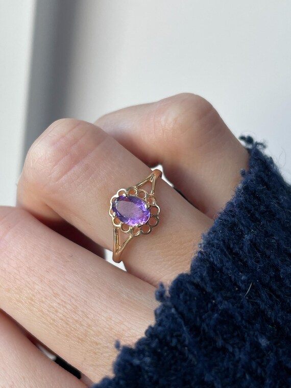 9ct gold dress rings Vintage Amethyst Ring on citrine engagement ring