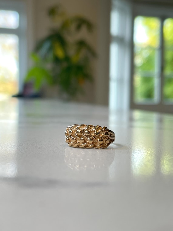Vintage solid gold keeper ring - image 2