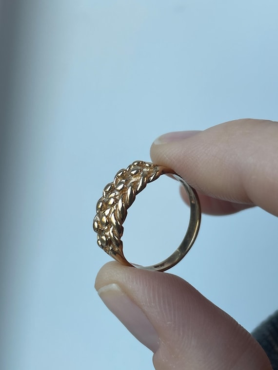 Vintage solid gold keeper ring - image 13