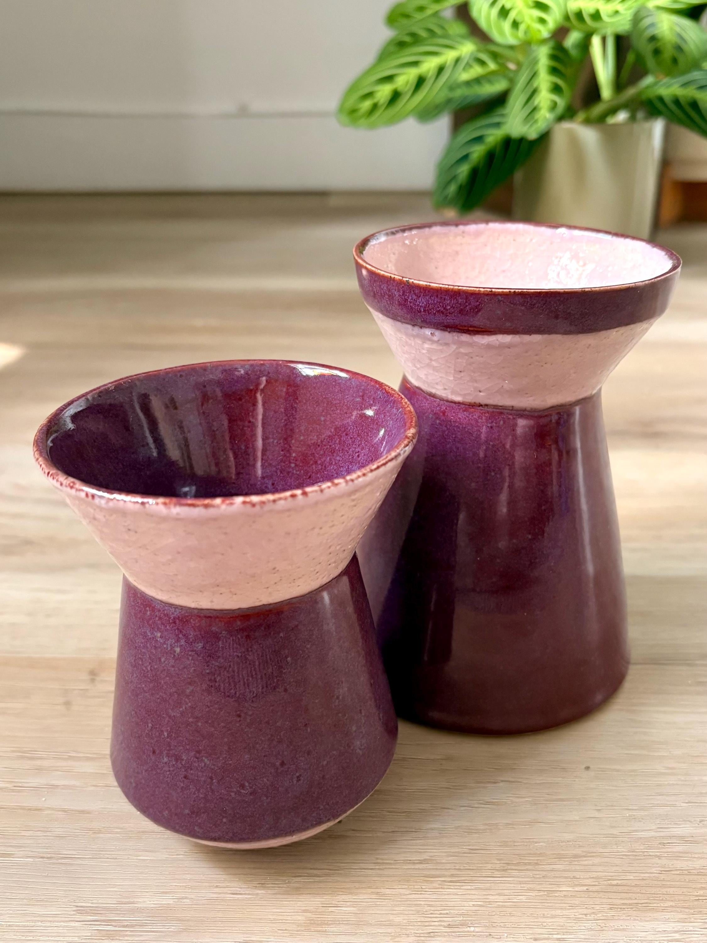 Ceramic vase burgundy vintage - Etsy 日本