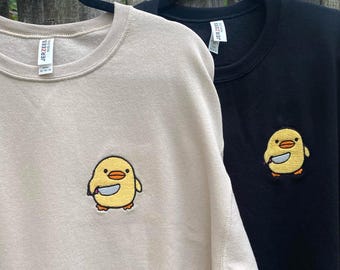 Duck With Knife Embroidered Sweatshirt