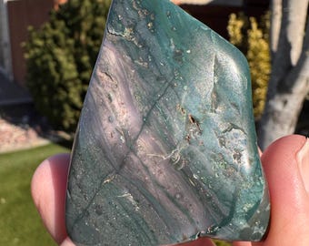 Grande pietra burattata di diaspro verde acqua proveniente dall'Oregon / Scegli la tua pietra