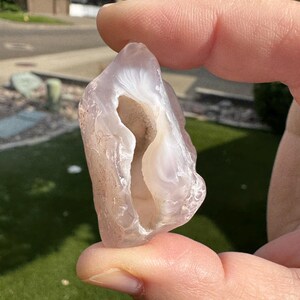 Agate with crystal center. Collected from agate desert in southern Oregon. Tumbled to show character of the rock.