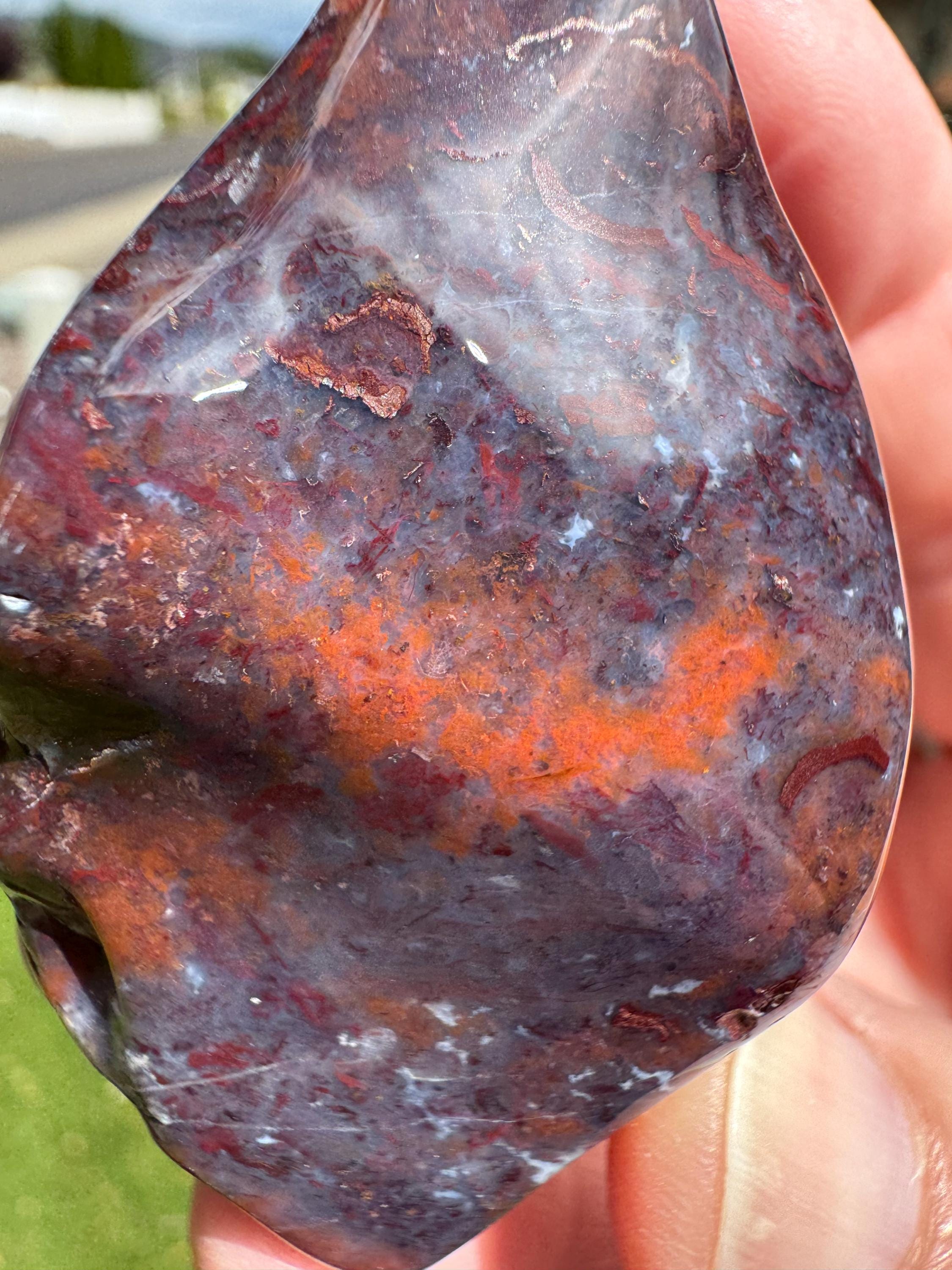 Spotted Jasper With Multi Color Inclusions. Purple, Red