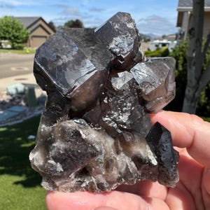 Smoky Quartz Crystal – Hallelujah Junction Scepter Formation With Intricate Castle Formations
