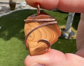 Bruneau Jasper Pendant in Custom Hammered Copper Wrap – A Fusion of Earth and Artistry