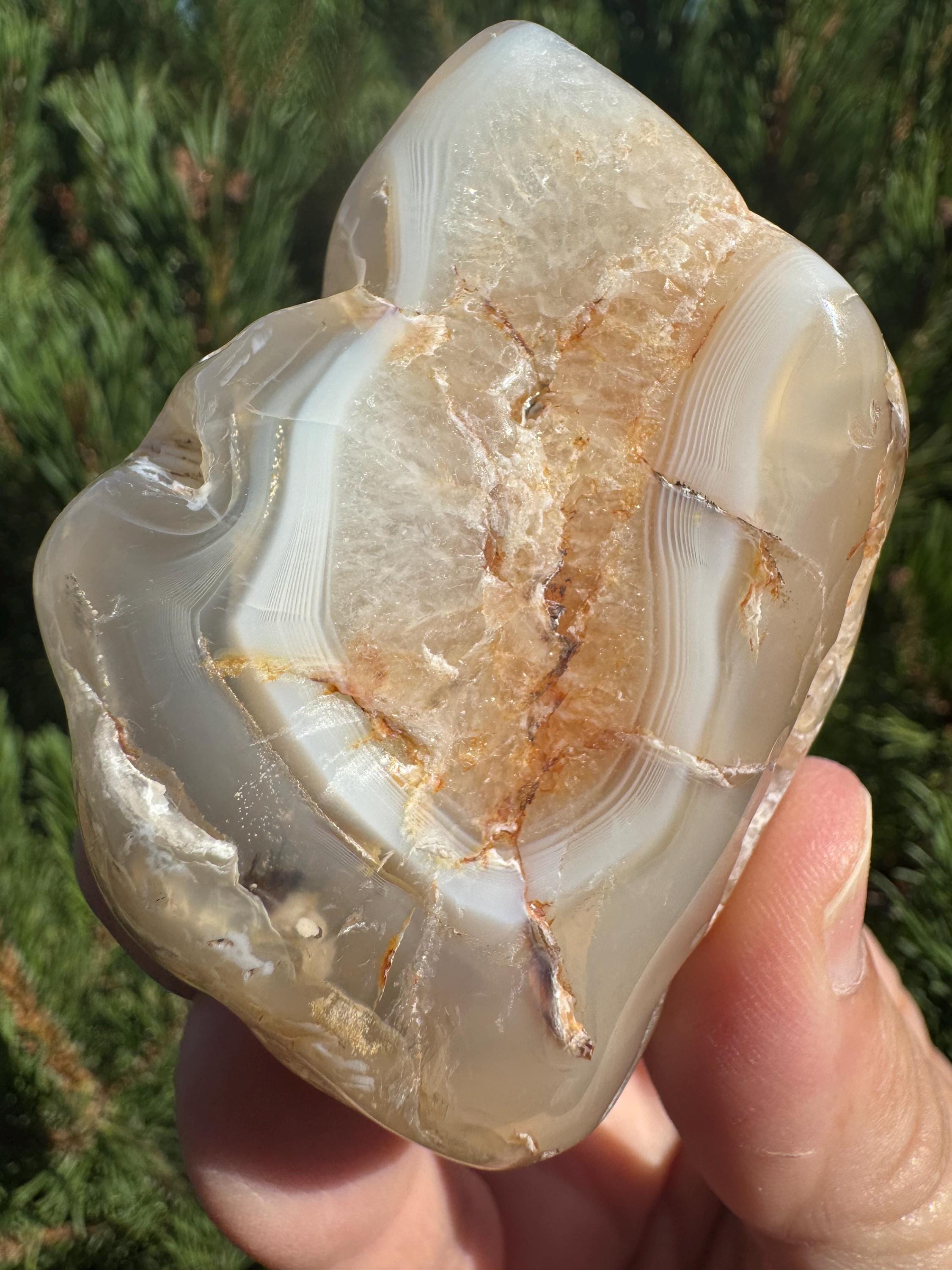 Copco Agate With Crystal Core & Epimorphic Back. Tumbled, Rare