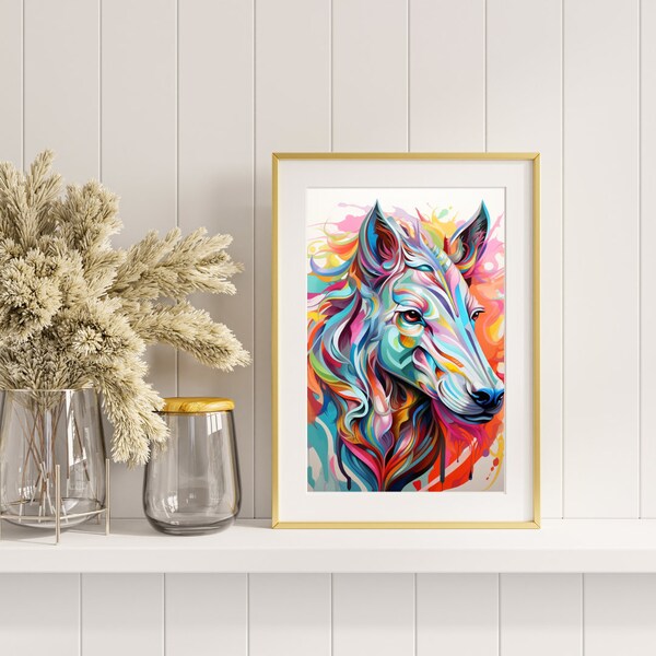 Horse Wall Decor, Canvas Or Poster, Horse Home Decor, Safari Decor, Animal Print Decor,  Artistic Horse Art, Whimsical Wall Art