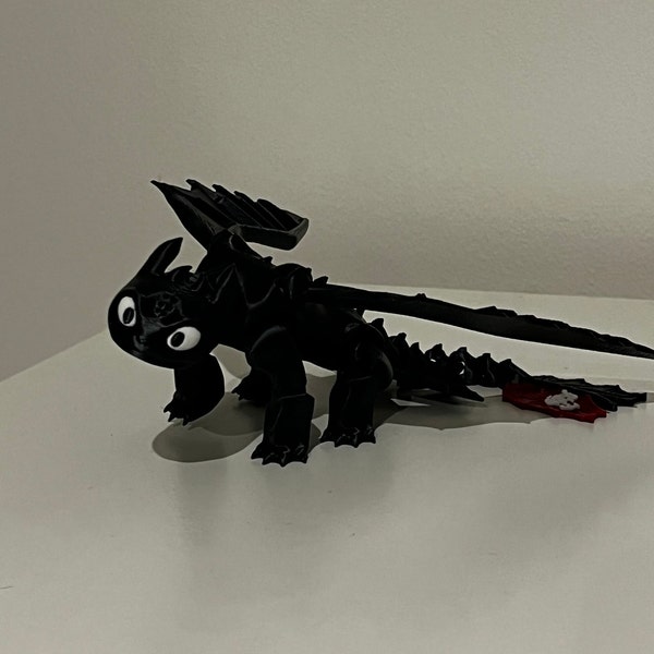 3D printed Toothless from How To Train Your Dragon