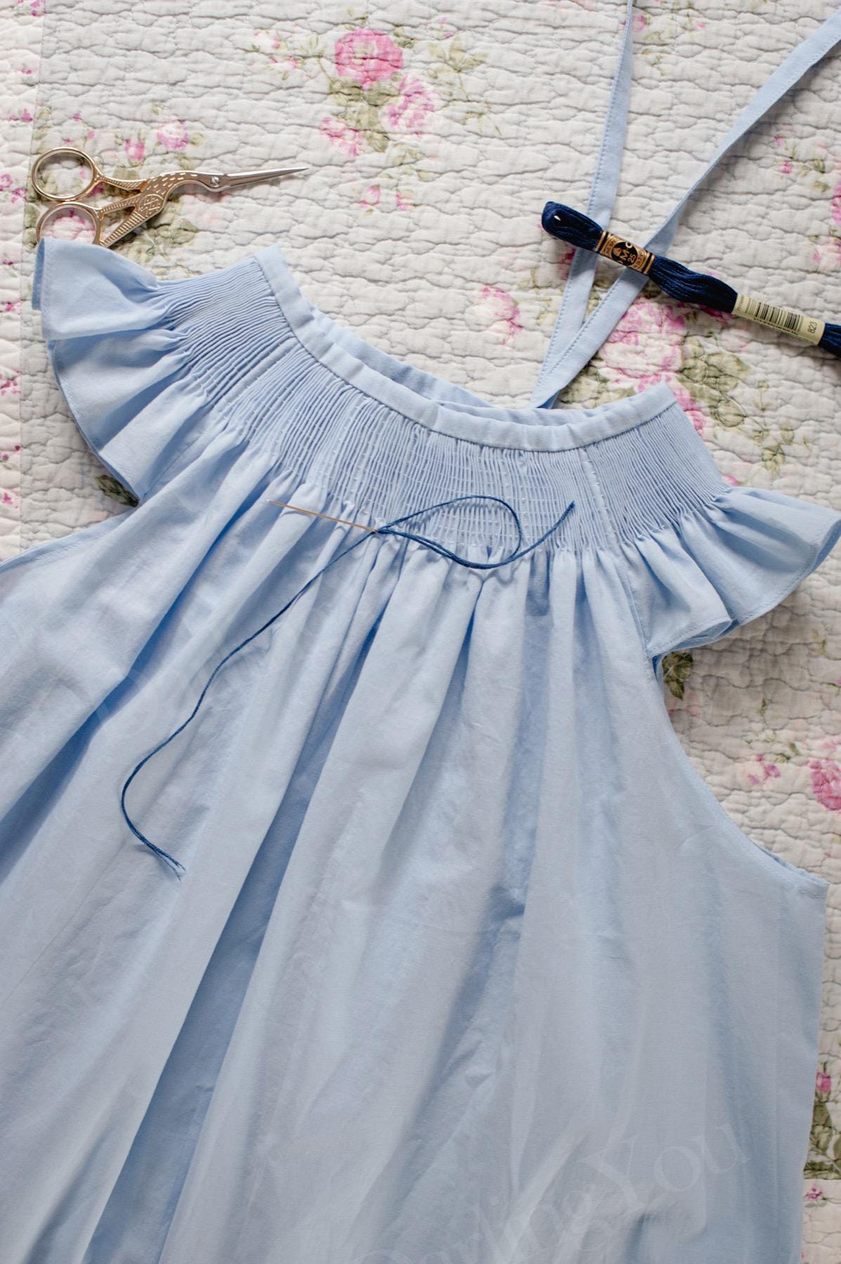Ready-to-Smock Pre-Pleated Dress for Hand Embroidery | DIY Smocked Dress Kit | Heirloom Sewing Project