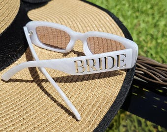 Bride sunglasses, White sunglasses, Black Bride sunglasses, Bachelorette Glasses, Engagement Gift, Bridal Shower Glasses, Bridesmaid Glasses