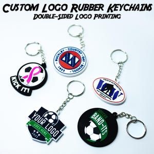 Custom Logo Rubber Keychains – Die Cut Keychain with Your Design – Bulk Discounts for Teams, Brands, Businesses & Events
