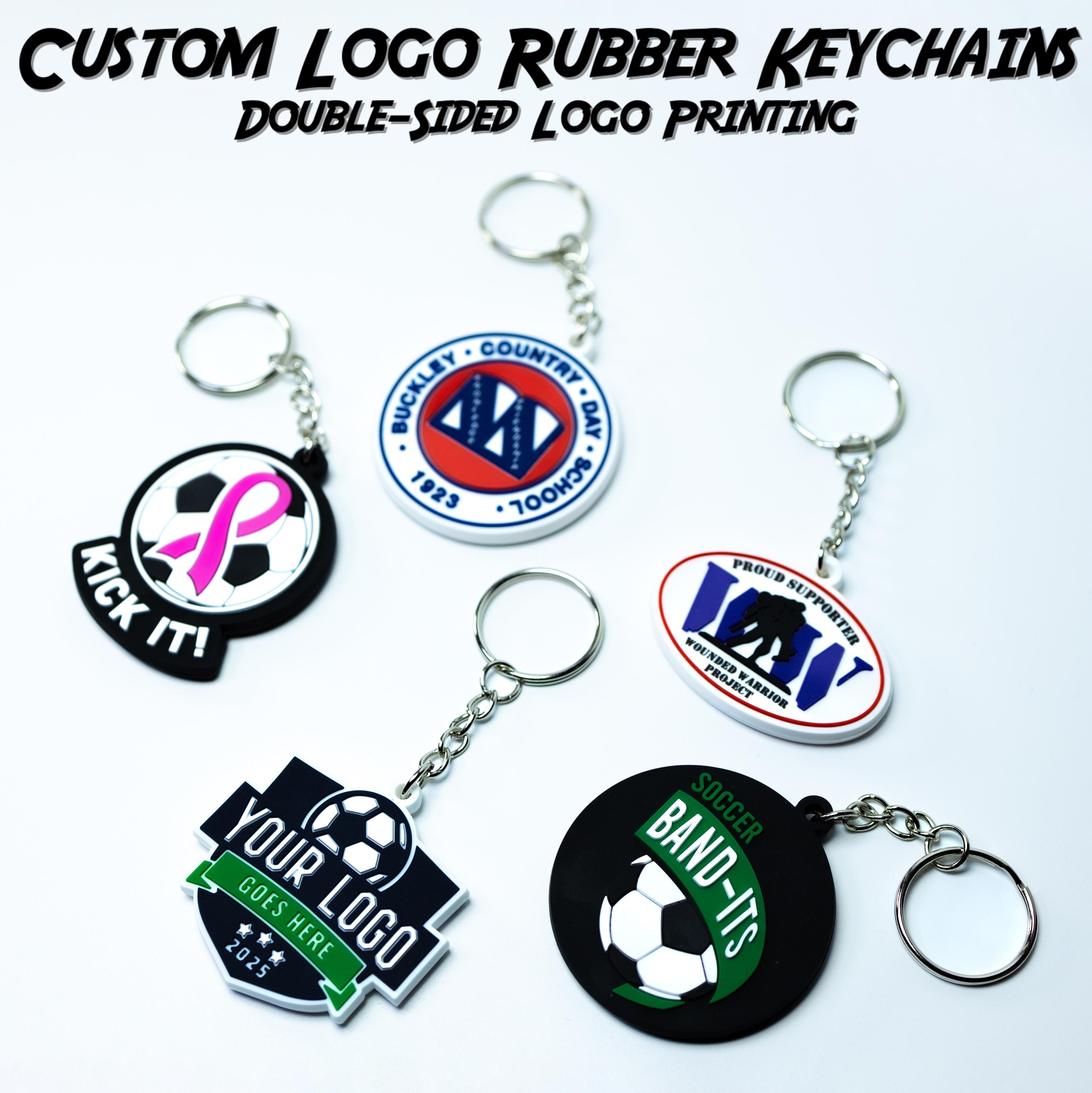 Custom Logo Rubber Keychains – Die Cut Keychain with Your Design – Bulk Discounts for Teams, Brands, Businesses & Events