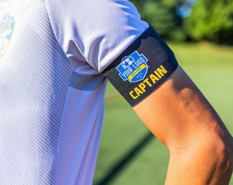 Personalized Captain Armband with Custom Logo with Hook and Elastic Loop, Used for Cycling, Football, Soccer, Events and Charity