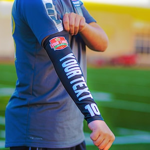 Personalized Sports Arm Sleeve with Custom Logo and Text, Used for Baseball, Basketball, Football, Running, Cycling, Events and Charity