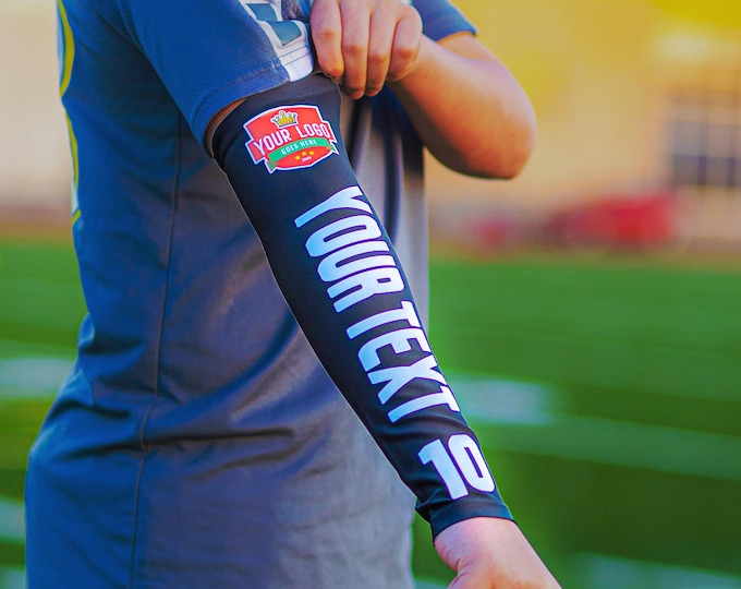 Personalized Sports Arm Sleeve with Custom Logo and Text, Used for Baseball, Basketball, Football, Running, Cycling, Events and Charity