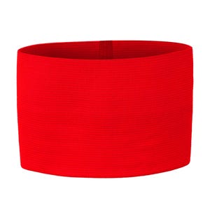 May include: Red shin guard for sports, made of a soft, breathable material. It is designed to protect the shin from impact during sports activities.