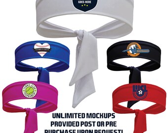 Custom Logo or Text Back Tie Headbands for Running, Soccer, Athletics and More!