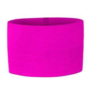 May include: A bright pink fabric headband with a smooth, textured surface.