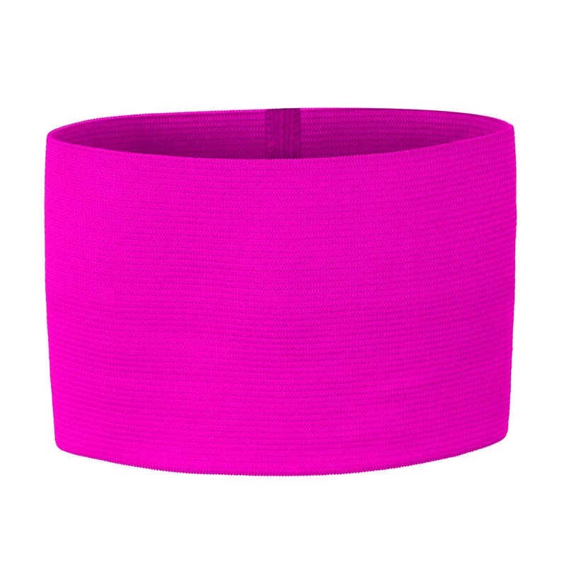 May include: A bright pink fabric headband with a smooth, textured surface.