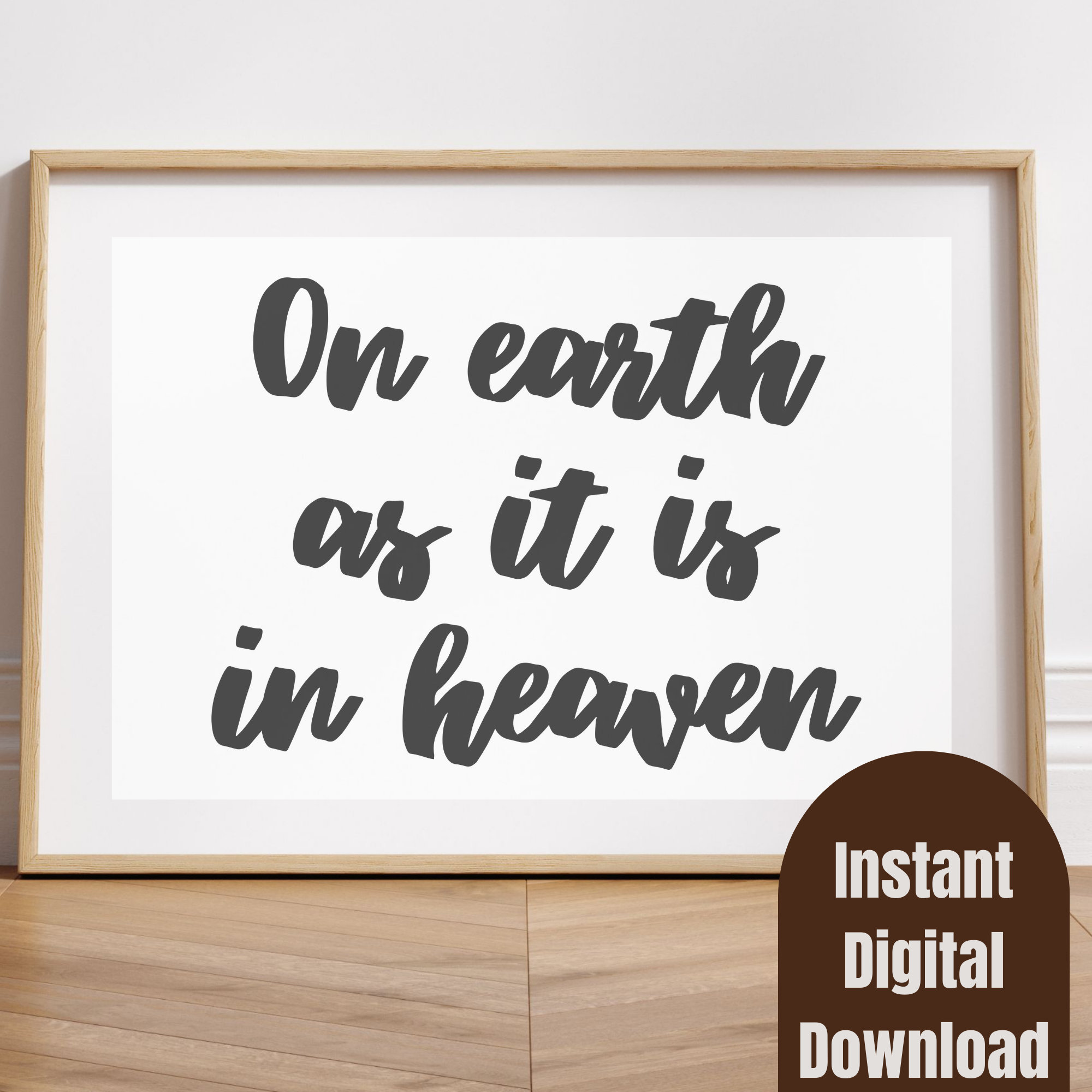 On Earth as It is in Heaven Printable Wall Art, Prayer Printable, Bible ...
