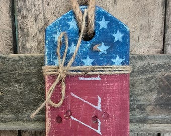 Etiqueta de puerta de estilo primitivo americano hecha a mano