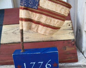 Bloque de bandera americana hecho a mano