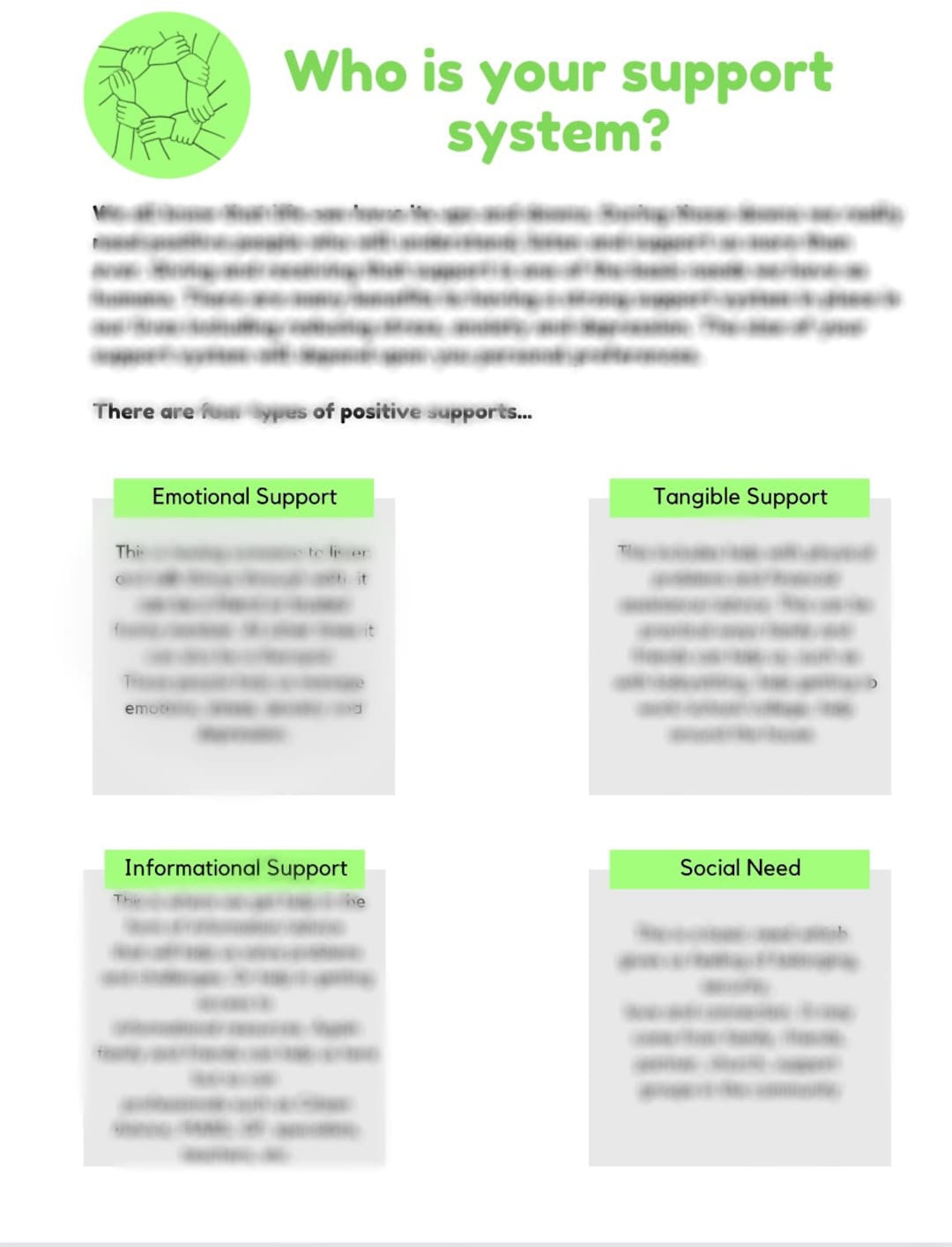 Who is Your Support System Worksheet - Etsy