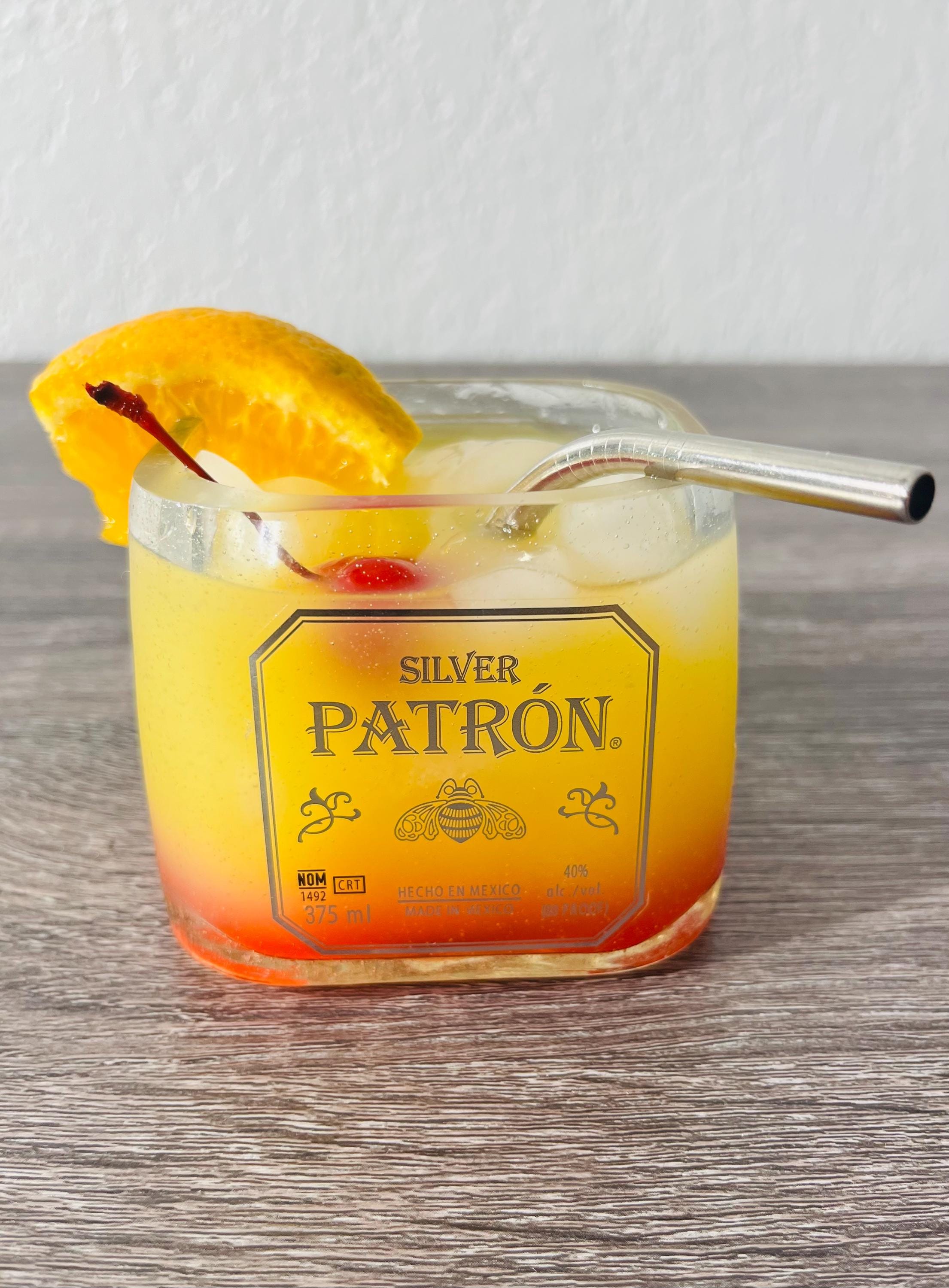 Hand crafted Patron Jar- drinking glass- Candy jar- Lime Tray