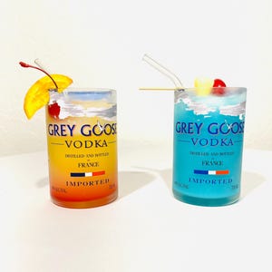 Handcrafted Grey Goose Vodka Cocktail Glass - Upcycled Bottle