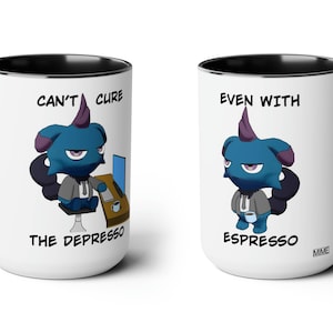 Depresso Ceramic Mug 15oz, Gamer Mug, Palworld Mug, Funny Mug, Cute Mug, Gifts