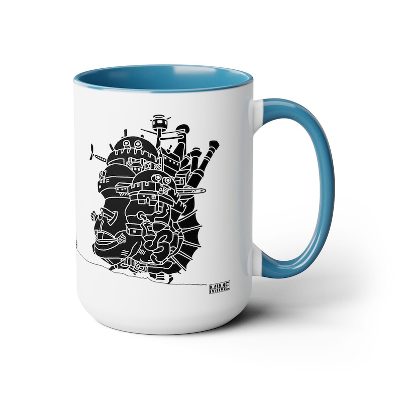 Howl's Moving Castle Inspired Ceramic Mug (11oz or 15oz), Anime, Cute, Miyazaki, Gifts (Featuring Howl, Sophie and Calcifer) Version 2 image 6