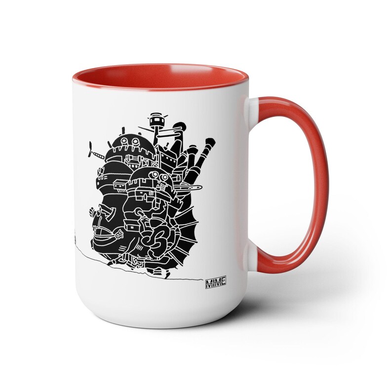 Howl's Moving Castle Inspired Ceramic Mug (11oz or 15oz), Anime, Cute, Miyazaki, Gifts (Featuring Howl, Sophie and Calcifer) Version 2 image 10