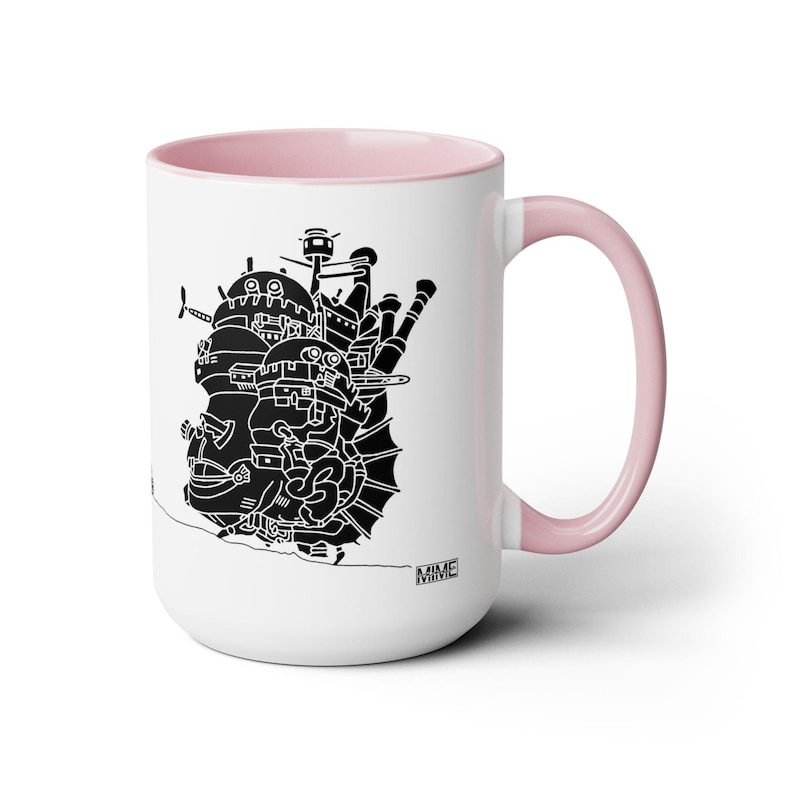 Howl's Moving Castle Inspired Ceramic Mug (11oz or 15oz), Anime, Cute, Miyazaki, Gifts (Featuring Howl, Sophie and Calcifer) Version 2 image 8
