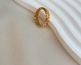 18K Gold Plated Twisted Ring| Dainty Stacking Jewelry